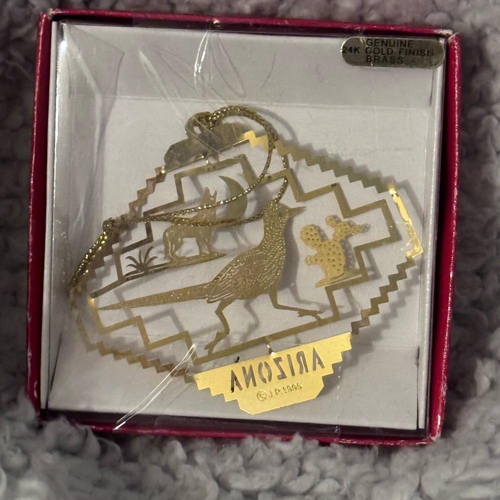 Arizona Nation’s Treasures Gold Finish Brass Ornament